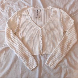 white cardigan